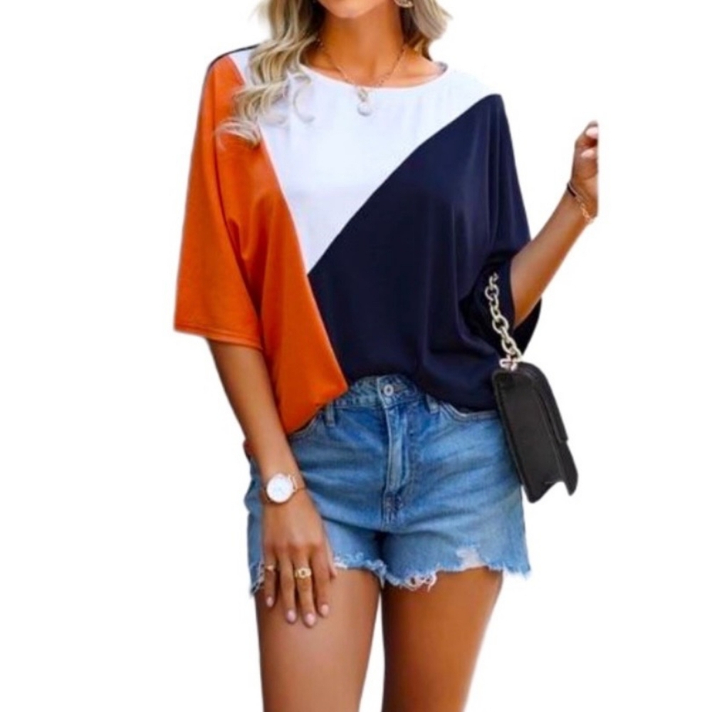 Women's Dolman Half Sleeve Loose Top - Picture 2 of 13
